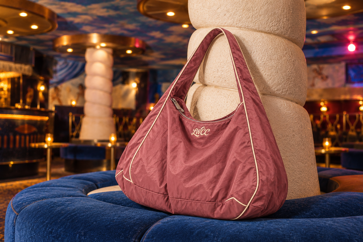 Faded rose LWCC Seafront shoulder bag in the nightclub